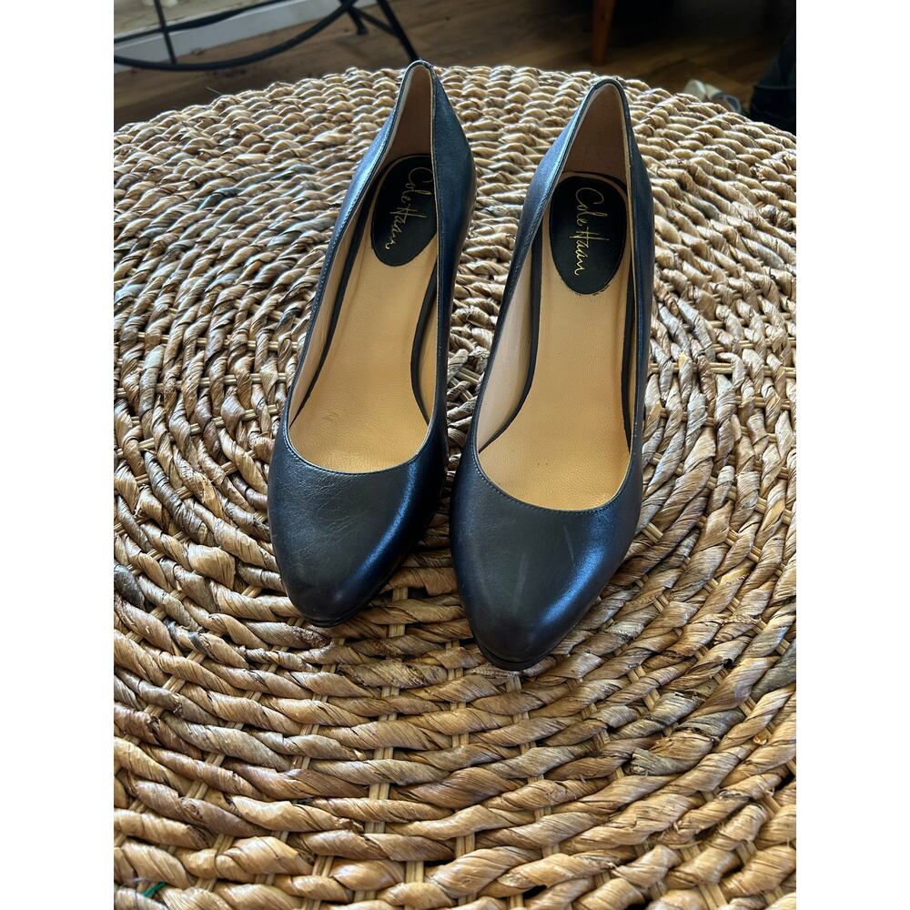 Cole Haan Nikeair Womens Black Leather Heels Shoes Size 9.5B